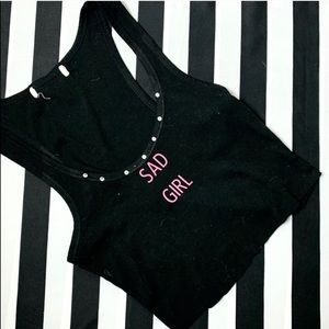 ✨Sad Girl Rhinestone Crop Top✨